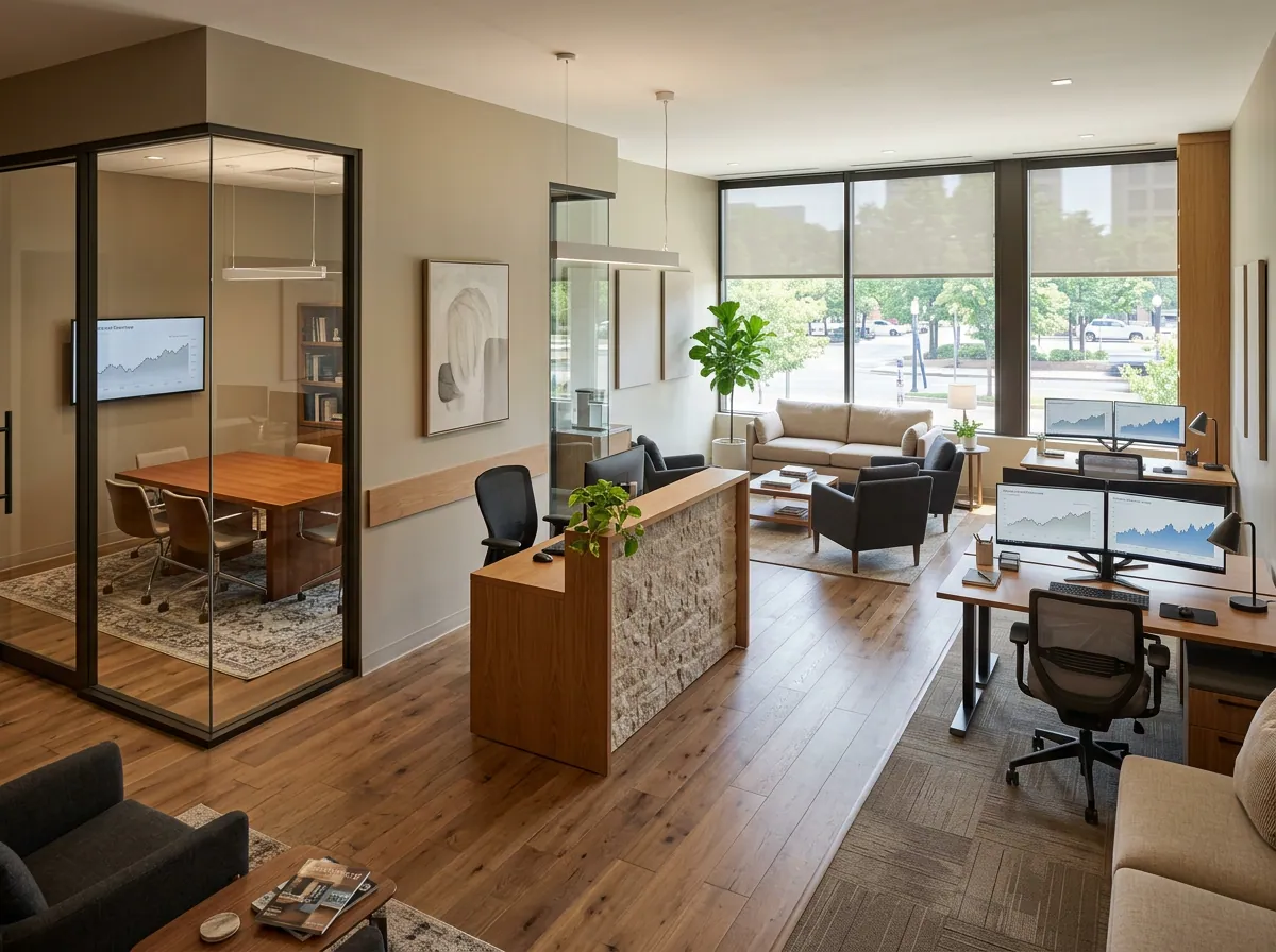 The completed advisory office, ready for staff and clients