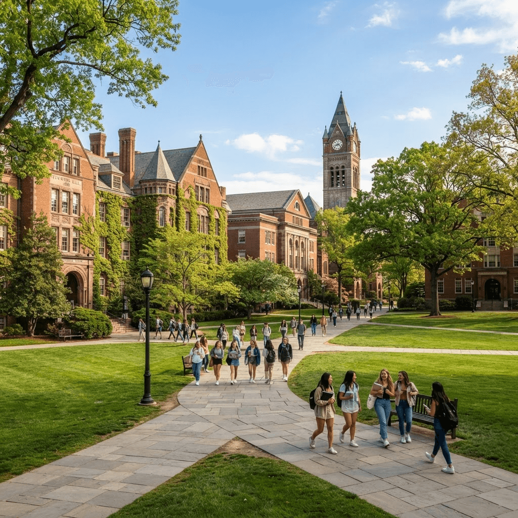 University campus buildings and grounds