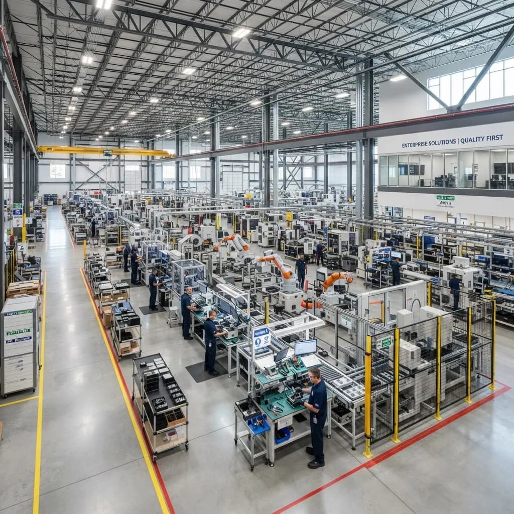 Modern industrial manufacturing plant floor